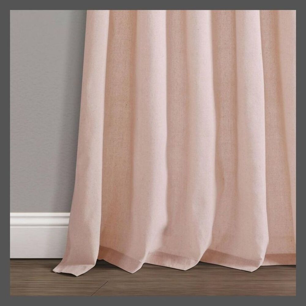Lush Decor - Set of 2 (84"x45") Burlap Knotted Tab Top Light Fi Pink - Picture 3 of 4